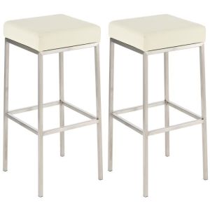 Taburetes de bar clásicos - crema - lote 2 - 80 cm
