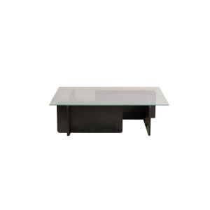Mesa de centro de cristal <<flavio>> 105 x 65 x 30 cm - madera negra