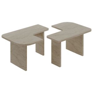Juego de mesa baja de madera "iris" - 90 x 45 x 35 cm - travertino