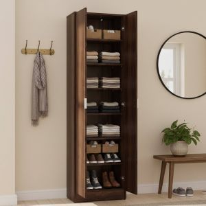 Zapatero delizia, 2 puertas, madera nobilitada nogal 60x33x192h cm