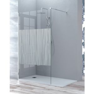 Mampara ducha fijo walk in | panel ducha transparente 70cm cromo brillo