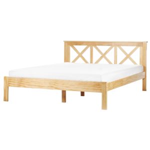 Cama madera de pino tannay 160 x 200 cm marrón claro