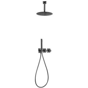 Imex - columna ducha empotrada termostática negra serie nepal