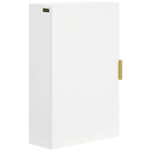 Armario de pared 40x15x60 cm mdf color blanco kleankin, hogar - baño