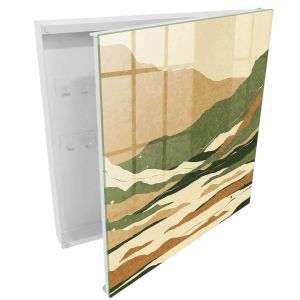 Caja de llaves 30x30x5 paz en la montaña, apertura derecha blanca
