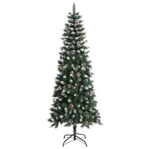 Árbol de navidad artificial con soporte PVC verde 210 cm es7178