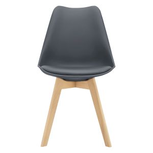Juego de 4 sillas de comedor fläten  82x49x54cm polipiel - gris [en.casa]