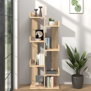 Estantería de madera de ingeniería roble sonoma 48x25,5x140 cm
