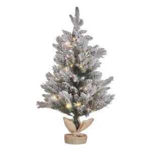 Árbol de navidad nevado LED maligne 90 cm blanco