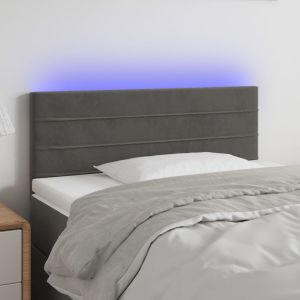Cabecero con LED de terciopelo gris oscuro 100x5x78/88 cm eso7458