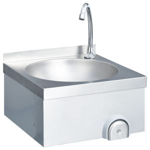 vidaXL fregadero lavamanos con grifo y dispensador de jabón acero inox