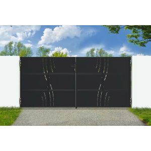 Puerta de acero negro de 3,5 m nali veleta h.180cm