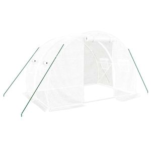 vidaXL invernadero con estructura de acero blanco 6 m² 3x2x2 m