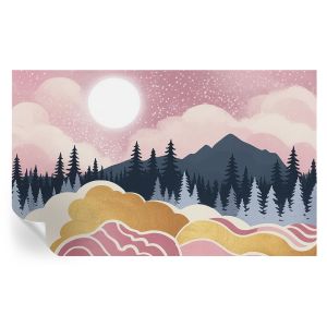 Papel pintado autoadhesivo atardecer rosa 416x254 tulup