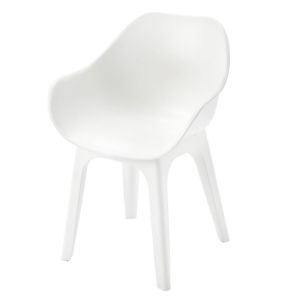 Silla de exterior wesconnett, acabado liso, plástico blanco