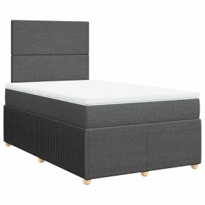 vidaXL cama box spring con colchón tela gris oscuro 120x190 cm