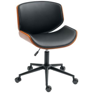 Silla de oficina de pu negra 54x52x84 cm