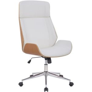 Silla de oficina con reposabrazos - blanco - polipiel