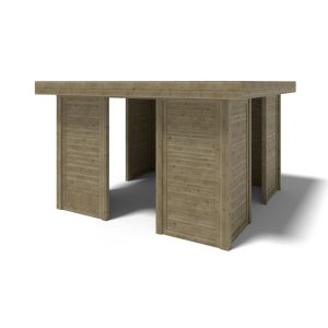 Pérgola de jardín 4.04x4.04 m con paneles - impregnada - alt133