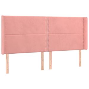 vidaXL cabecero con orejas de terciopelo rosa 203x16x118/128 cm