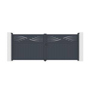 Puerta automática batiente 4m halti a.160cm gris + motor tanker b700