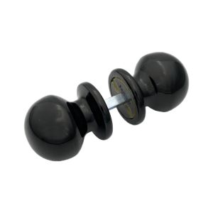 Pomo de puerta, d:50 mm, Lote de 6, aluminio, acabado negro