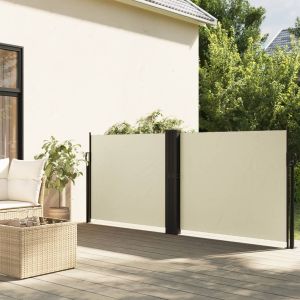 Pantalla de jardín, toldo lateral retráctil crema 120x600 cm ety5410215