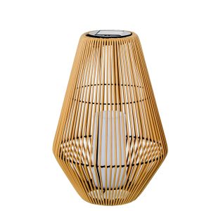Lampara solar 46cm sobremesa, pie hierro, pp y pe con vela LED