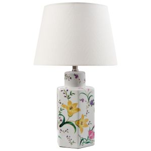 Lámpara de mesa cavado porcelana blanco