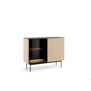 Aparador bajo contemporáneo - roble vicenza - 2 puertas 107x84x39 cm