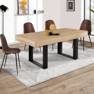 Mesa comedor rectangular phoenix madera negra - 160 cm