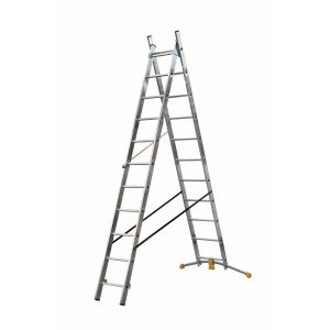 Hailo-1410-801-escalera combinada de 2 tramos con estabilizador curvo
