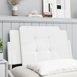 Cabecero de cama acolchado cuero sintético blanco 80 cm eso3677