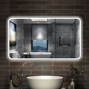 Aica espejo con luz 120x70cm,rectangular,antivaho y 3 colores ajustable