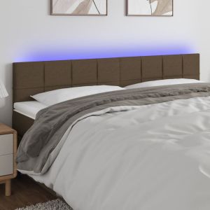 Cabecero con LED de tela gris taupe 180x5x78/88 cm eerf7606