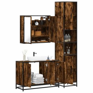 Set de muebles baño 3 pzas madera contrachapada roble ahumado esb1946