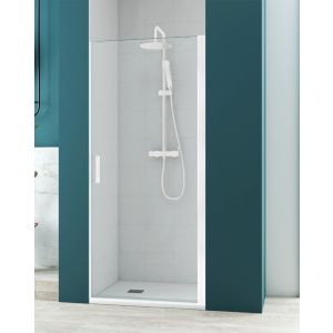 Mampara ducha frontal abatible 70cm transparente perfilería cromo
