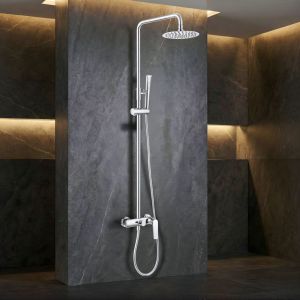 Imex - columna ducha monomando con grifo cromado serie delos