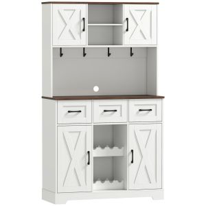 Alacena de cocina 100x38x172 cm color blanco Homcom, hogar - cocina