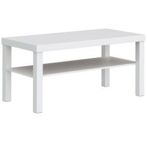 Mesa de centro 90x45x44.5 cm mdf color blanco Homcom
