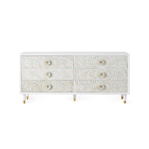 Cómoda bali de madera de mango en color blanco 170 cm