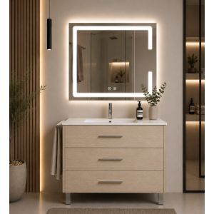 Mueble de baño con lavabo ribera sin espejo 80x40 cm estepa
