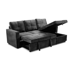Sofa cama chaise longue pau 215cm negro