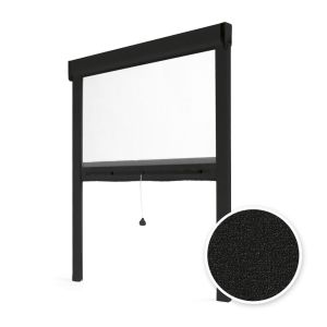 Mosquitera enrollable para ventana 150x160 cm - negro texturado
