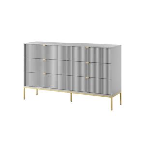 Comoda - 3xe living - 154 x 39 x 83 cm - 6 cajones - gris (pies y tiradores