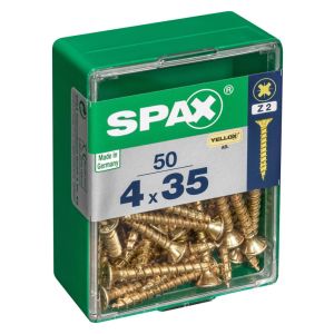 Caja 50 unid. Tornillo madera cabeza plana yellox 4,0x35mm