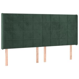 vidaXL cabecero con orejas de terciopelo verde oscuro 203x16x118/128cm