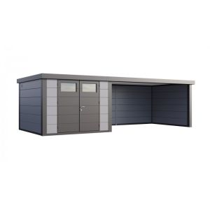 Caseta de jardin nh8 con apoyo xl a la derecha | gris claro | novo habitat