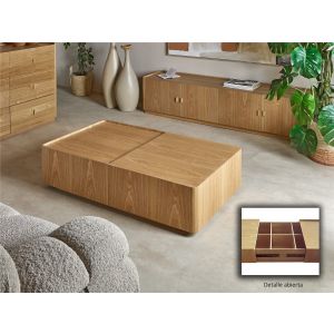 Mesa centro nereide con almacenaje 120x70x30 cms. 120x70x30 cms