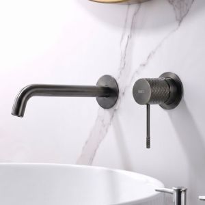 Imex - grifo monomando lavabo empotrado black gun serie génova